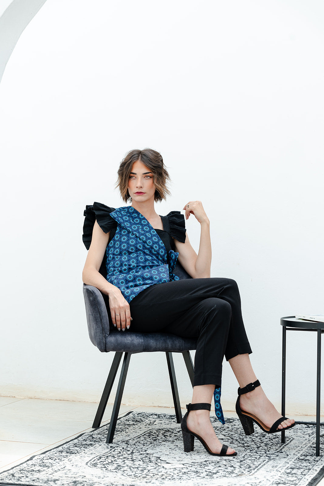 Kali Non-Reversible One-Shoulder Printed Wrap Vest