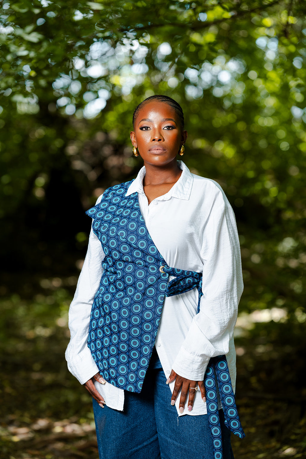 Kali Non-Reversible One-Shoulder Printed Wrap Vest